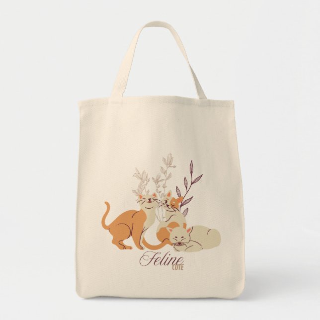Bolsa Tote Gatos Cons - Saco Cinto Felino (Frente)