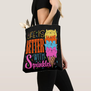 Bolsa Tote Gatos Cortes A Vida É Melhor Com Pentes De Gato De
