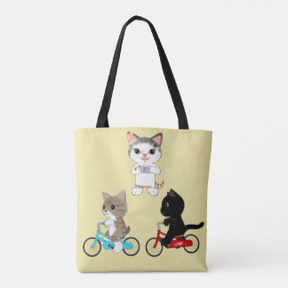 Bolsa Tote Gatos da rua do Lombard com os três gatos da
