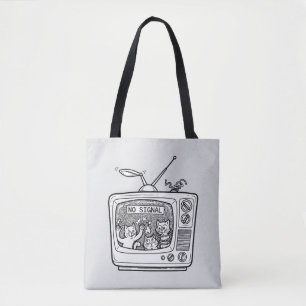 Bolsa Tote Gatos da TV sem Sinal Retro
