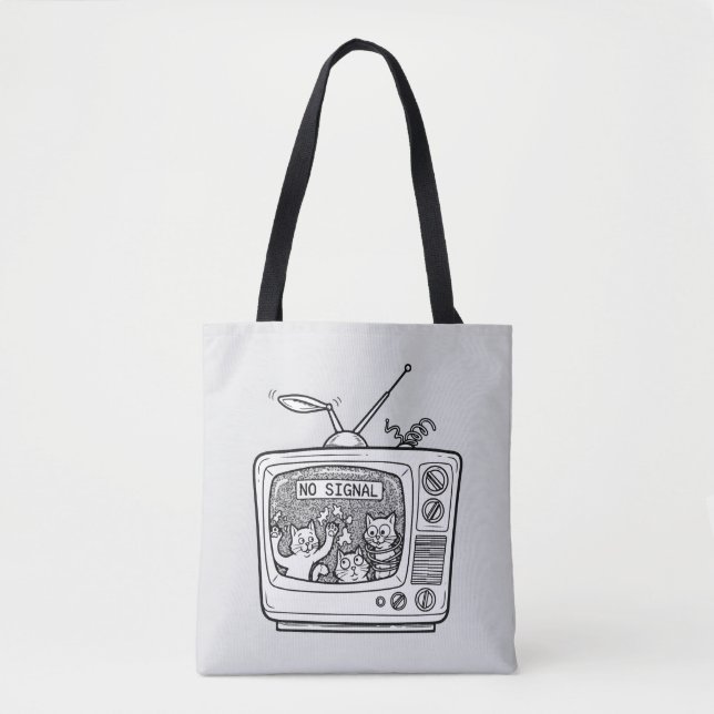 Bolsa Tote Gatos da TV sem Sinal Retro (Frente)
