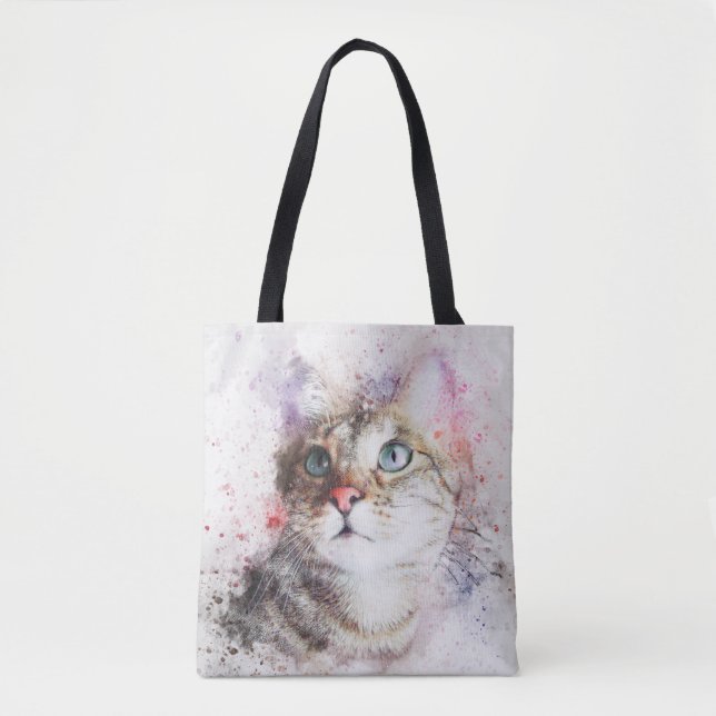 Bolsa Tote Gatos De Aquarela (Frente)