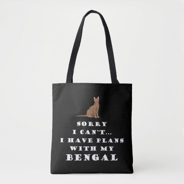 Bolsa Tote Gatos de Bengala Gato Bonito Engraçado (Frente)