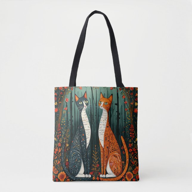 Bolsa Tote Gatos de desenho animado fofos (Frente)