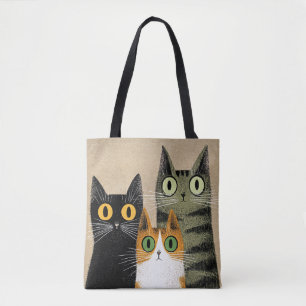 Bolsa Tote Gatos de Desenho Animado Fofos