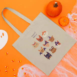 Bolsa Tote Gatos De Halloween Em Figurinos