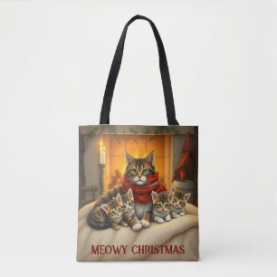 Bolsa Tote Gatos de Natal