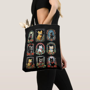 Bolsa Tote Gatos de Natal de Gatinhos Vintage