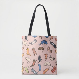 Bolsa Tote Gatos de rabisco sem costura, ilustração