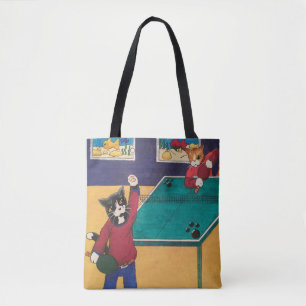 Bolsa Tote Gatos de Tênis de mesa