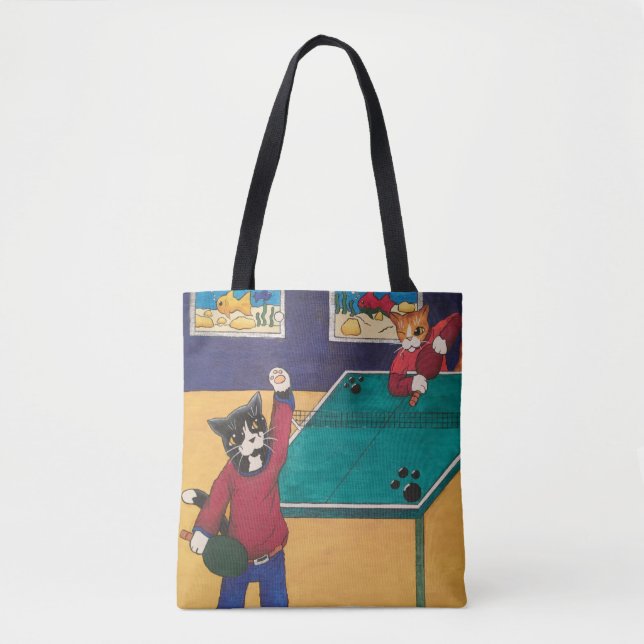 Bolsa Tote Gatos de Tênis de mesa (Frente)