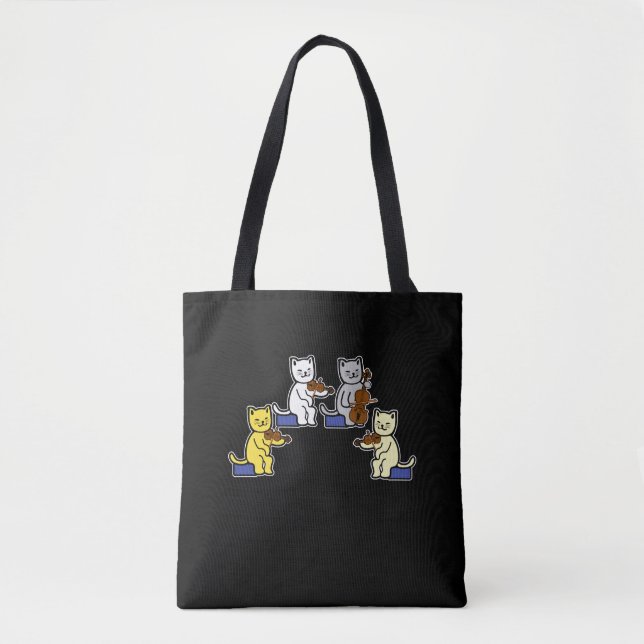 Bolsa Tote Gatos do divertimento que jogam a música do (Frente)