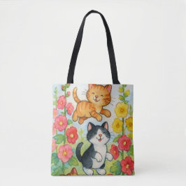 Bolsa Tote Gatos-do-mato-ralados no jardim