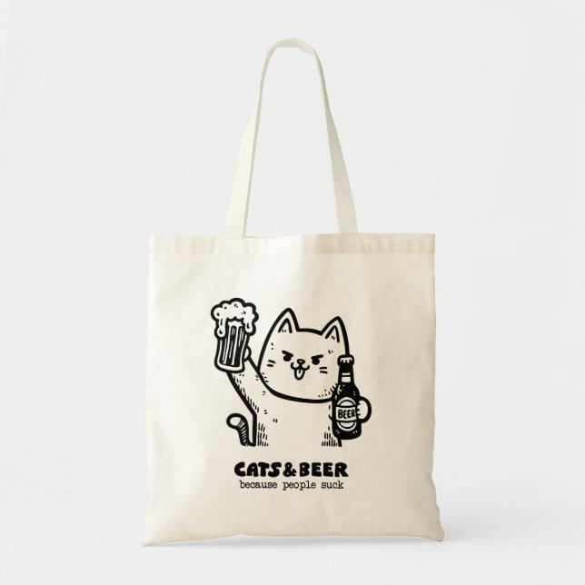 Bolsa Tote Gatos e cerveja 1 (Frente)