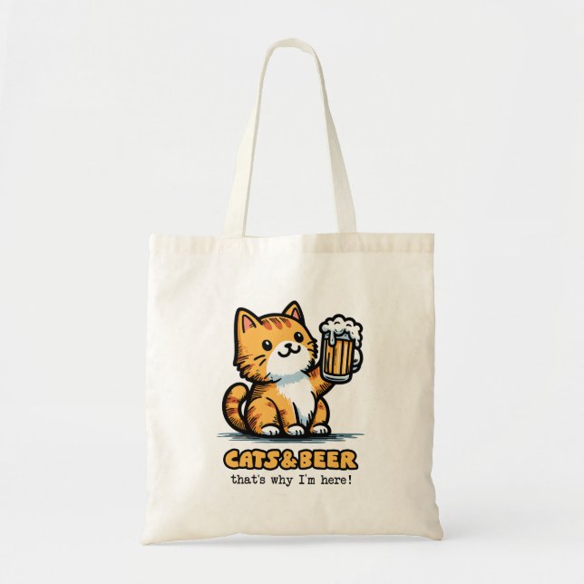 Bolsa Tote Gatos e cerveja 2 (Frente)