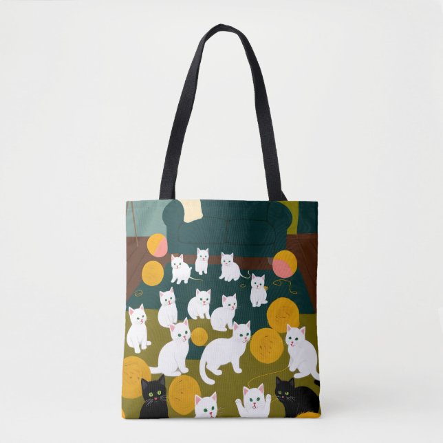 Bolsa Tote Gatos e Lã (Frente)