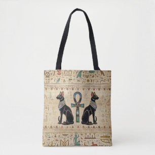 Bolsa Tote Gatos Egípcios e cruz do tornozelo