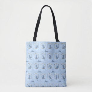 Bolsa Tote Gatos Elegantes Art Déco - Azul