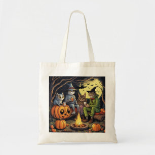 Bolsa Tote Gatos engraçados de Halloween vestidos ao redor da