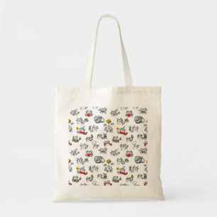 Bolsa Tote Gatos engraçados, leite e magia.