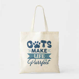 Bolsa Tote Gatos Fazem A Vida Puro