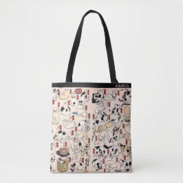 Bolsa Tote Gatos Kuniyoshi – Ukiyo-e Japonês – Texto Personal