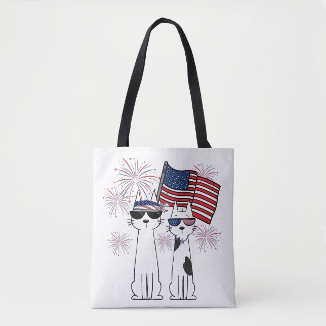 Bolsa Tote Gatos Legais Patrióticos (Frente)