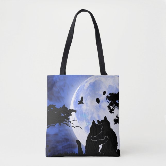 Bolsa Tote gatos lua cheia (Frente)