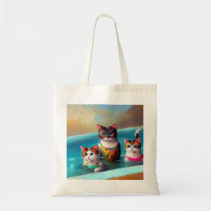 Bolsa Tote Gatos Nadando