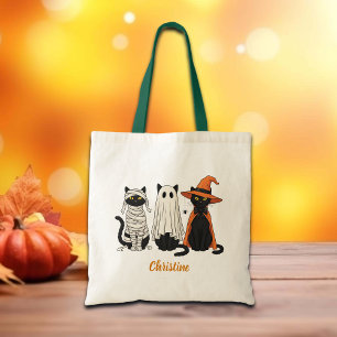 Bolsa Tote Gatos Negros Fantasma Halloween