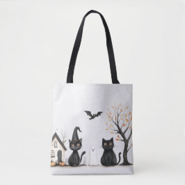 Bolsa Tote Gatos Negros Gatos Fantasmas Bat Halloween