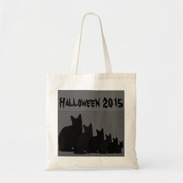Bolsa Tote Gatos Pretos do Halloween - (Frente)