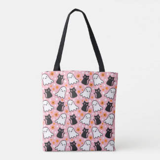 Bolsa Tote Gatos Pretos Do Halloween E Fantasmas Sapos