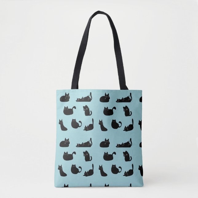 Bolsa Tote Gatos Pretos Engraçados (Frente)