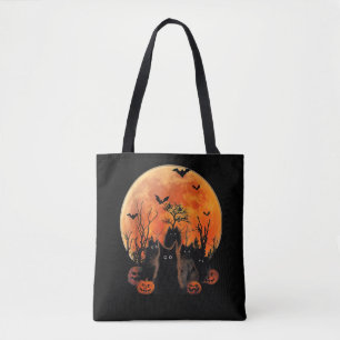 Bolsa Tote Gatos Pretos Lua Cheia Engraçado Amante de Animais