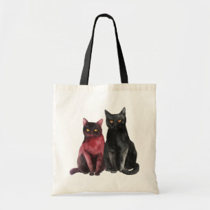 Bolsa Tote Gatos Pretos Vermelhos