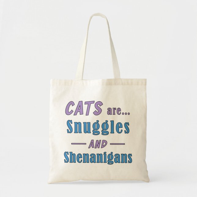 Bolsa Tote Gatos são mascotes e Shenanigans (Frente)