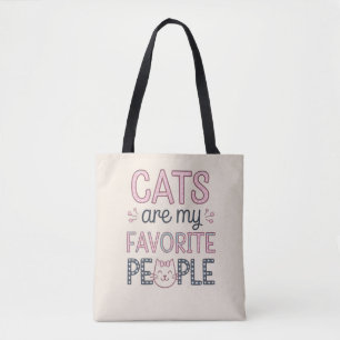 Bolsa Tote "Gatos São Minhas Pessoas Favoritas" Gata Mãe Dive