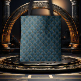 Bolsa Tote Gatsby Glamour Dourado e Turquesa