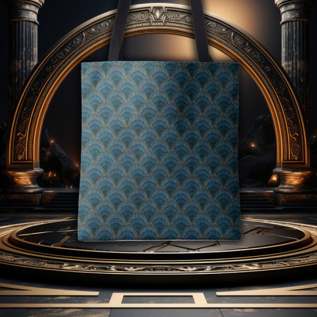 Bolsa Tote Gatsby Glamour Dourado e Turquesa (Criador carregado)