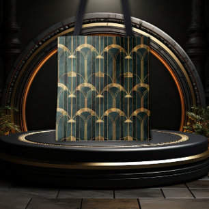 Bolsa Tote Gatsby Glamour Dourado e Verde