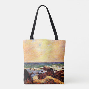 Bolsa Tote Gauguin - Rocks and Sea, 1886, pintura,