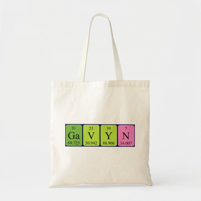 Bolsa Tote Gavyn mesa periódica tote bag (Frente)