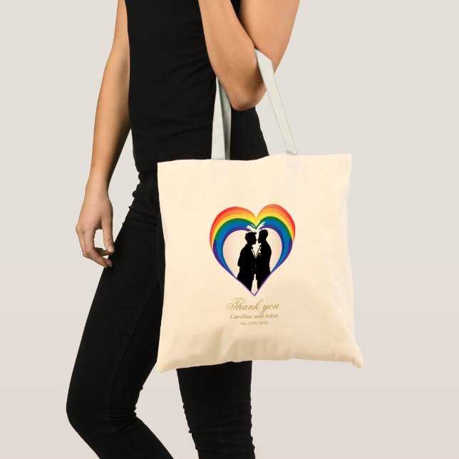 Bolsa Tote Gay elegante silhuetas. (Frente (produto))