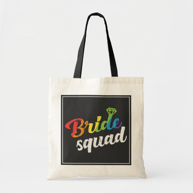 Bolsa Tote Gay LGBT Orgulho Nojento Esquadrão Casamento LGBT  (Frente)