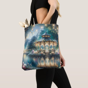 Bolsa Tote Gazebo do Jardim Encantado Reflexo do Crepúsculo