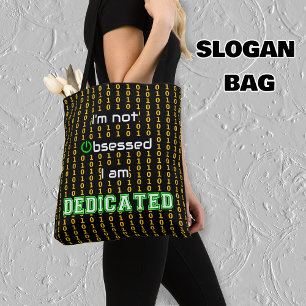 Bolsa Tote Geek de impressão de código binário dedicado
