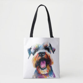 Bolsa Tote Gelado Schnauzer - Design Colorido De Cachorro