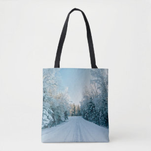 Bolsa Tote Gelo e neve   Frozen Winter Road Russia, Sibéria