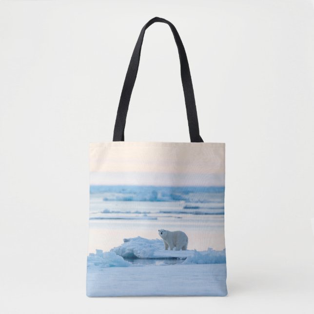 Bolsa Tote Gelo e neve | Polar Bear Iceberg Noruega (Frente)